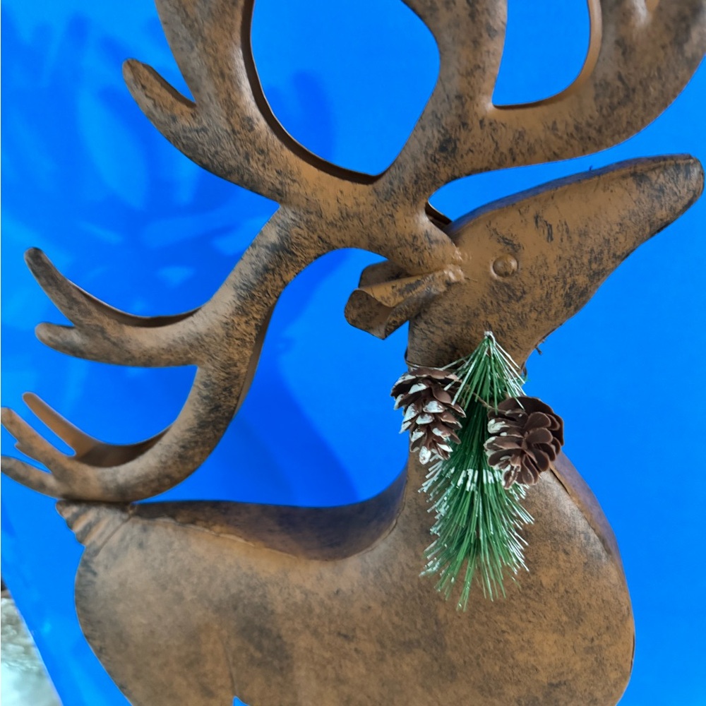 Tall Rustic Brown Reindeer Holiday Decor - Picture 7 of 11